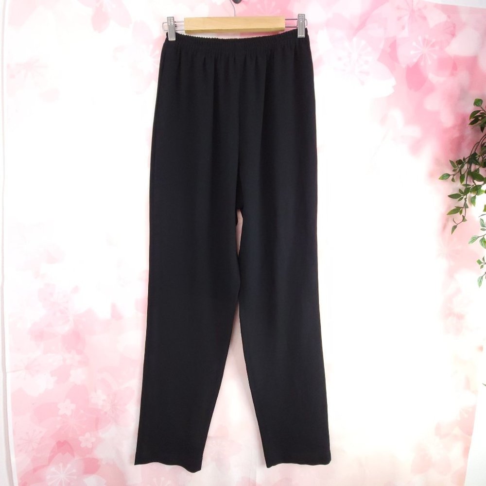 Arlene Wohl Handwoven Designs Lagenlook Black Relaxed Pants Size M